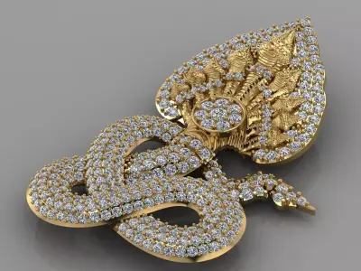 Khmer Dragon Pendant 3D print model