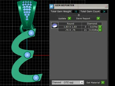 modern pendant gold 3D print model