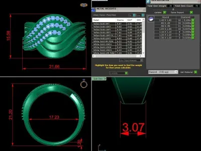 Jewelry Diamond Ring 3D Print Model  3D print model buy