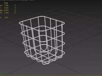 Wire Bin M09 Low-poly 3D model