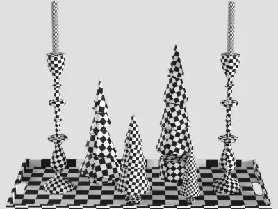 Decor set christmas trees 2024 3D model