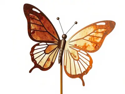 Metallic Butterfly Garden Stake Model Pack Low-poly 3D model