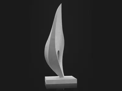 Abstract modern sculpture 020 Low-poly 3D model