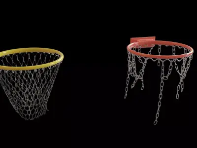 Basketball hoop net chain and cloth animation 10 assets Low-poly 3D model