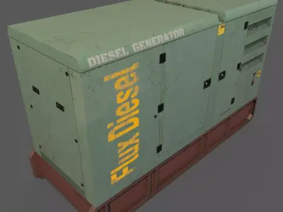 Game-Ready Diesel Generator Low-poly 3D model