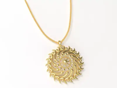 Sun Shape Mandala Set With Ring 3D print model