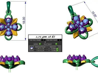 Pendant Earrings combo - 313 3D print model