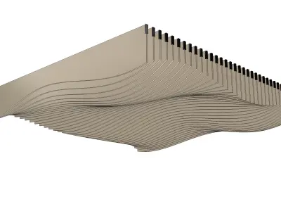 Parametric Ceiling Wave Contour Design with Hangers 3D model