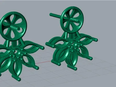 Marquise-cut pearl and diamond STL earrings pe0031 3D print model