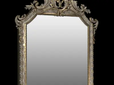 French 19th Century Louis XVI Style Giltwood Classical Mirror 3D model