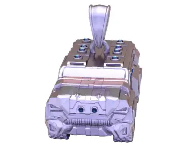 Golden Armored SUV Pendant 3D print model