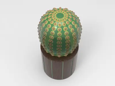 Cactus Table Lamp Low-poly 3D model