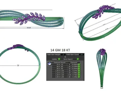 Diamond Bracelet 3D print model purchase