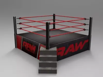 RAW Superstar Wrestling Ring Low-poly 3D model