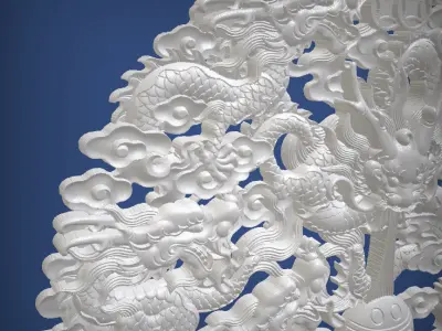Carved panel painting STL 3D print model shop