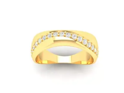 Diamond Band Ring for Women 526 3D print model