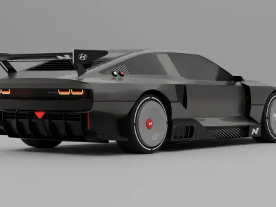 Hyundai N Vision 74 3D Blender File Textured And FBX OBJ Files 3D model