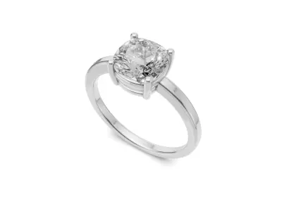 Cushion Solitaire Ring For Women 3D print model