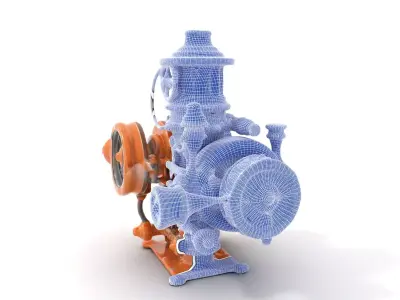 Steampunk Engine Model Pack Low-poly 3D model
