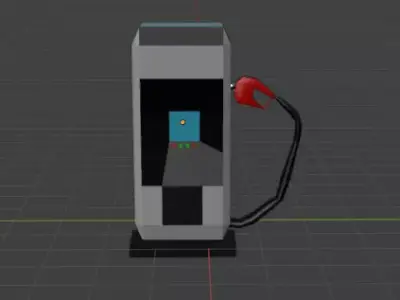 Low Poly Gas Pump 3D Model Low-poly 3D model