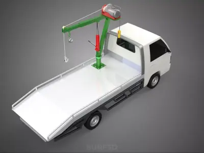 REMOTE ELECTRIC WINCH HOIST SWIVEL CRANE HOOK JIB TRUCK PICKUP 3D model