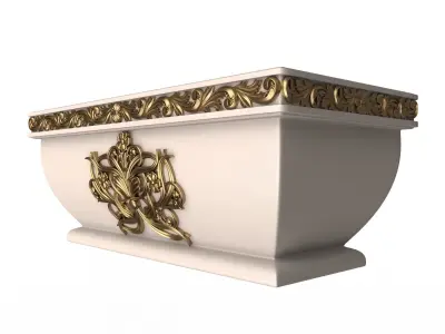 Flower Pot 01 White Low-poly 3D model