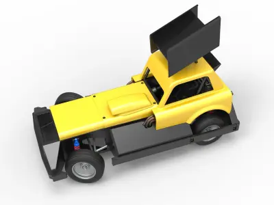 New Zealand Superstock car while turning Version 3 Scale 1 to 25 3D print model