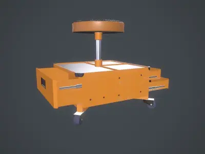 Pneumatic Workshop Chair Low-poly 3D model