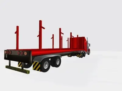 bigTruck semi truck Low-poly 3D model