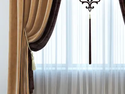 Set 01 Classic curtain 3D model