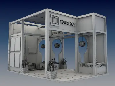 Booth Exhibition Stand a516 3D model