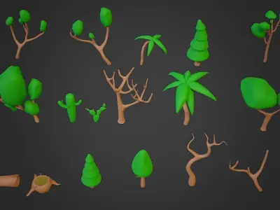 Race Track Collection for Games Low-poly 3D model