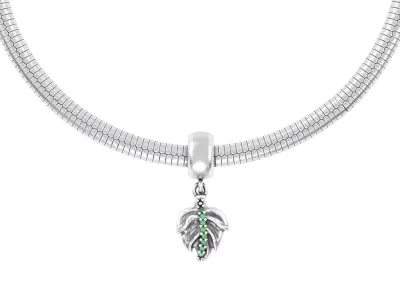 Leaf with stones Charm 3D print model