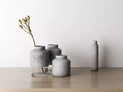 Concrete Vases 3D model