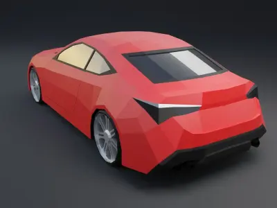 Low Poly Car Lexus RCF Low-poly 3D model