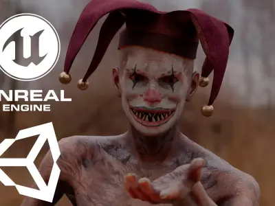 Scary Clown Low-poly 3D model