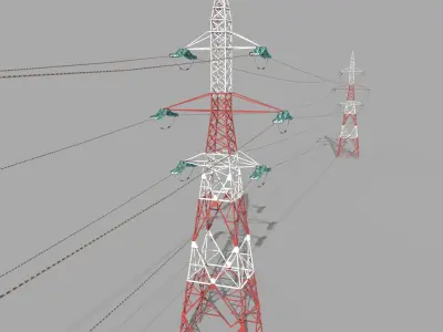 Electricity Pole 32 Low-poly 3D model