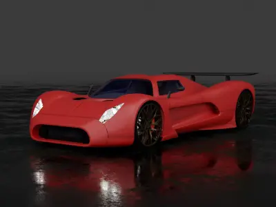 Hyper Car Low-poly 3D model