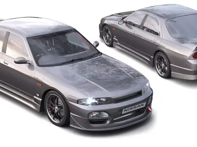 Nissan Skyline Hr 33 4door Blender 3D model