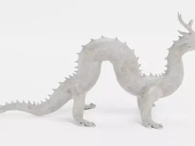 -Chinese Dragon - Jade Statue- Low-poly 3D model