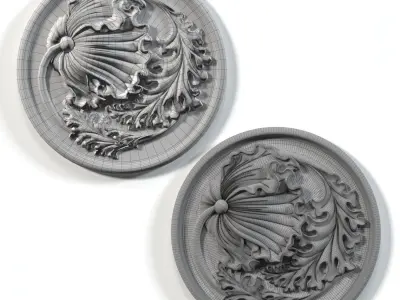 Carved decorative panel DP 001 3D model