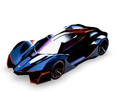 Futuristic Concept Supercar Low-poly 3D model