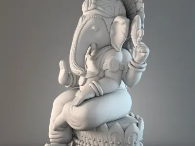 Ganesh hindu statue 3D model