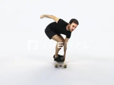 Flow 03B Riding a Skateboard Sports Man Low-poly 3D model