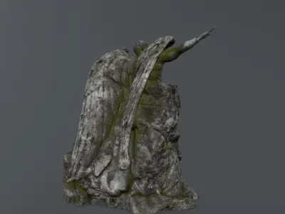 Man statue 1  Low-poly 3D model