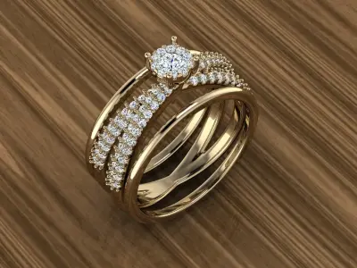 Diamond Jewelry Ring 3D print model