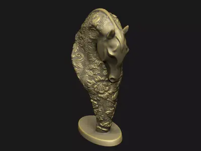 horse decor detail art award style design gothic tabletop knight 3D print model