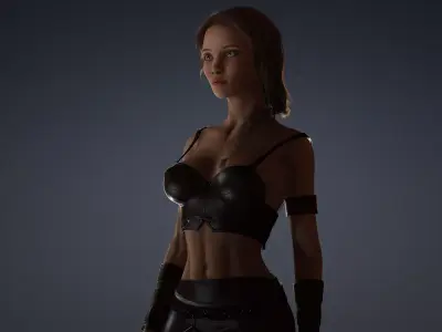Dual Souls Aurelia  1 of 10 Female Gladiator Realistic  Rigged Low-poly 3D model