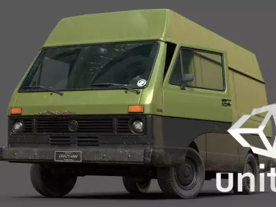 Van Vehicle Pack for Unity 3D Low-poly 3D model