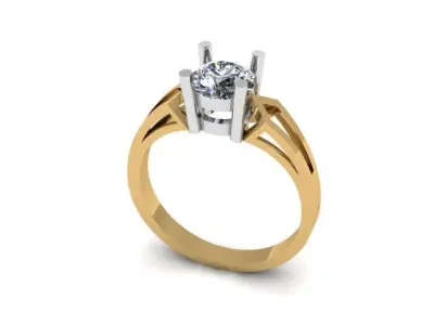  simple solitair ring for womens 3D print model